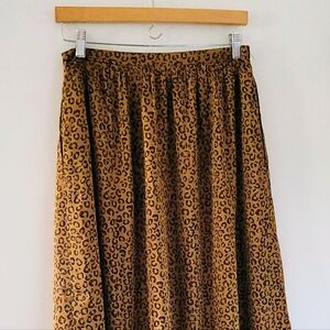 DR2 Leopard Print Midi Skirt in Brown and Black